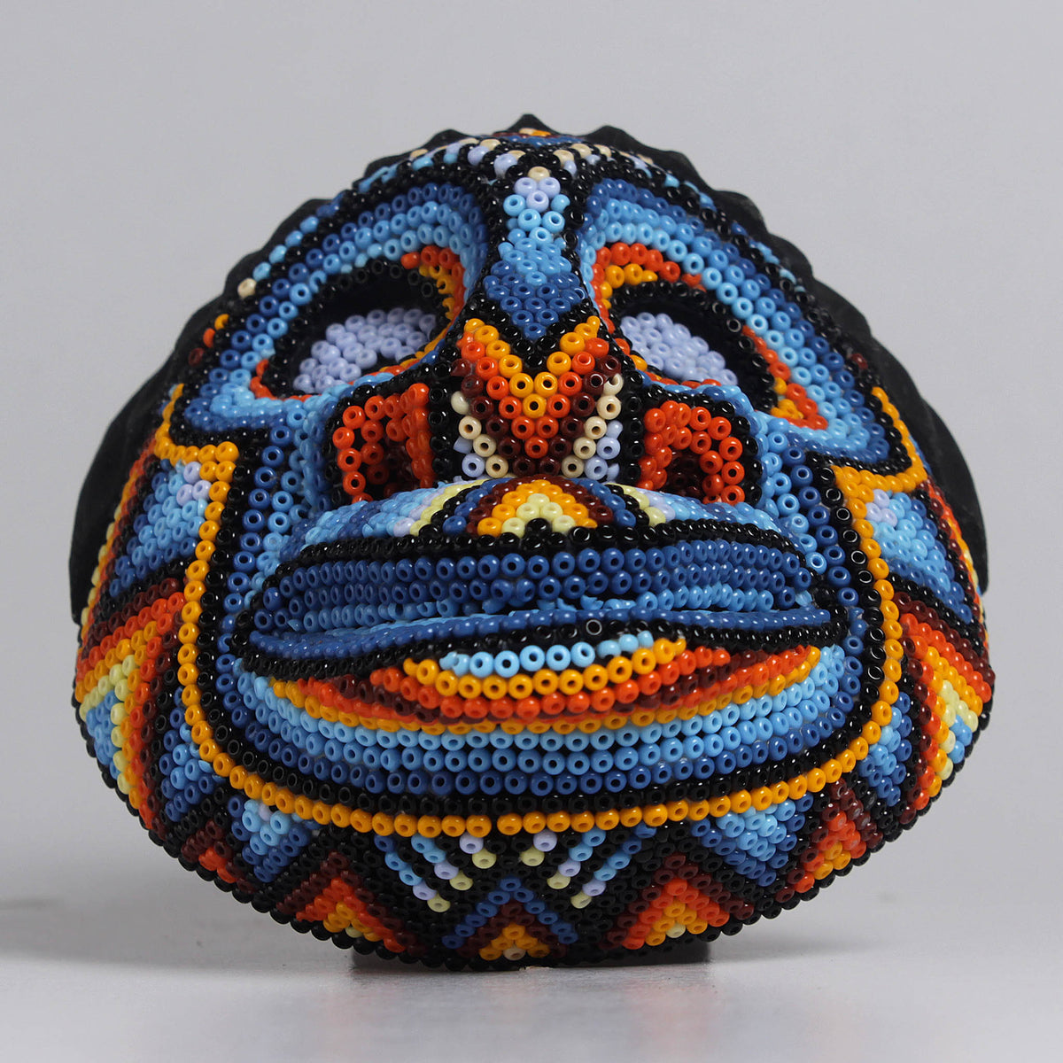 Máscara del Pensamiento Bonito - Redonda 10 cm, Azul y Naranja