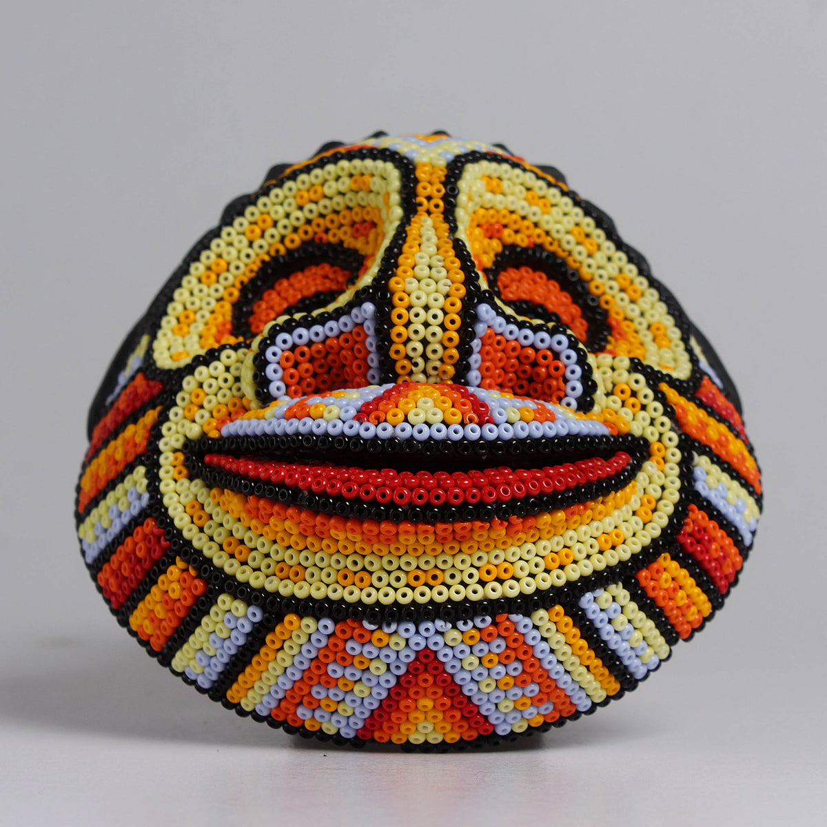 Máscara del Pensamiento Bonito - Redonda 10 cm, Amarilla y Roja