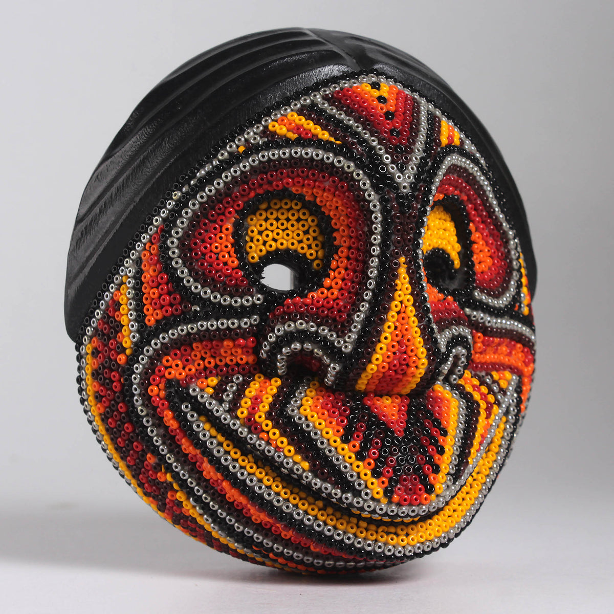 Máscara del Pensamiento Bonito – Redonda 12 cm, Rojo y Naranja