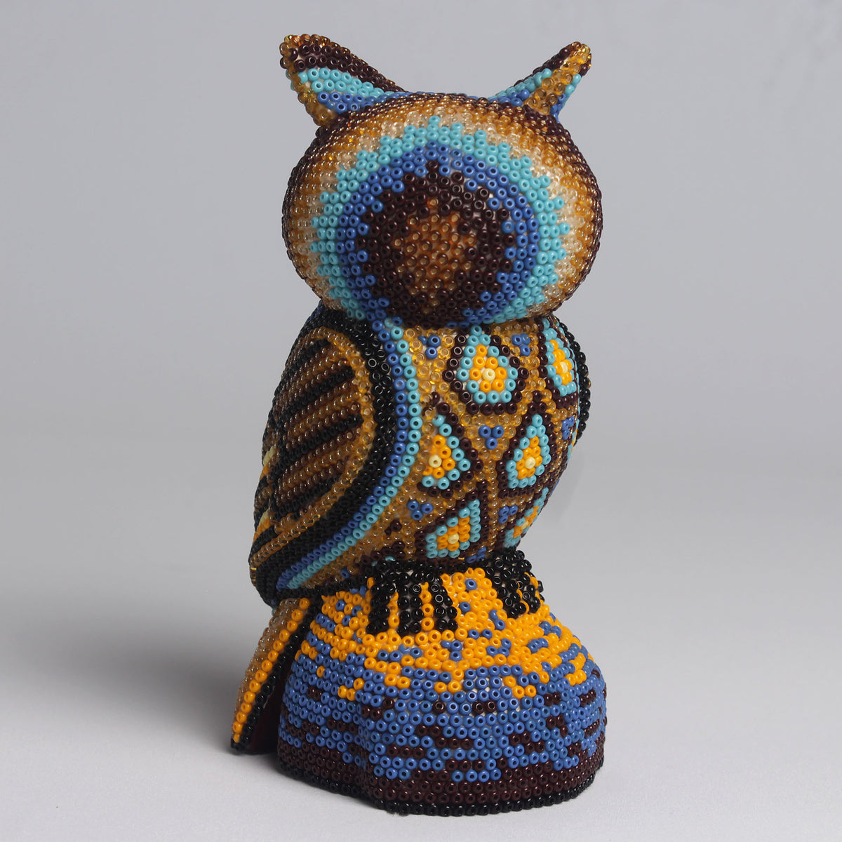 Escultura de Búho 14 cm - Tonos Azul y Marrón