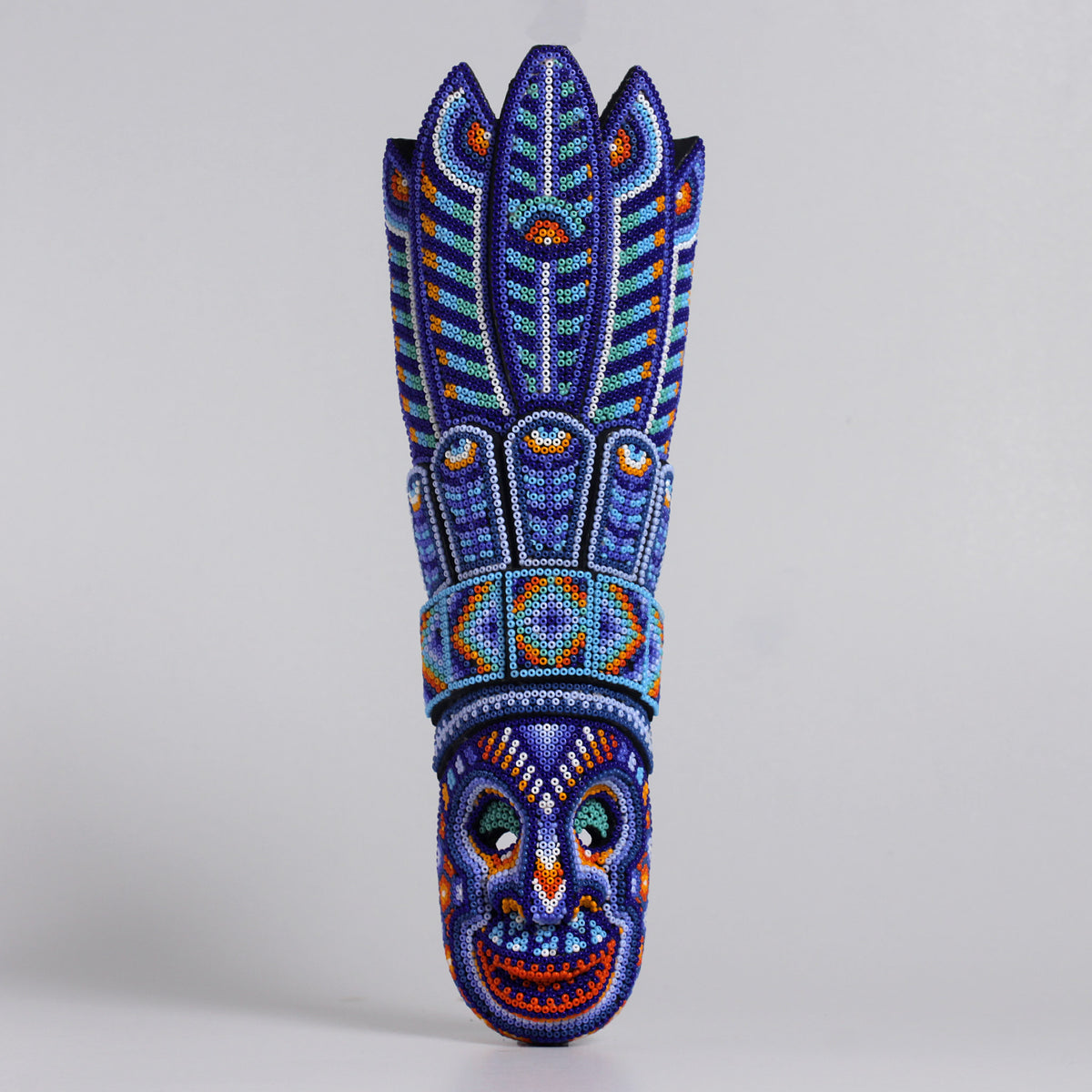 Máscara del Pensamiento Bonito – Alargada 30 cm, Azul y Violeta