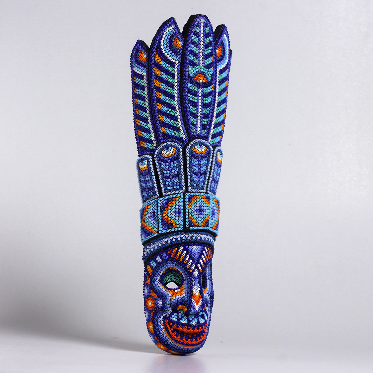 Máscara del Pensamiento Bonito – Alargada 30 cm, Azul y Violeta