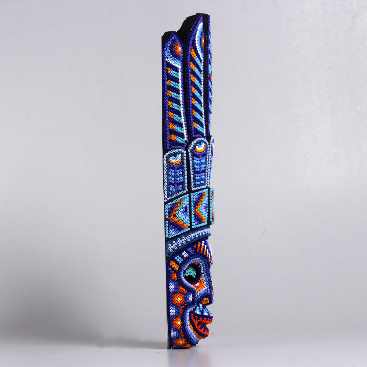 Máscara del Pensamiento Bonito – Alargada 30 cm, Azul y Violeta