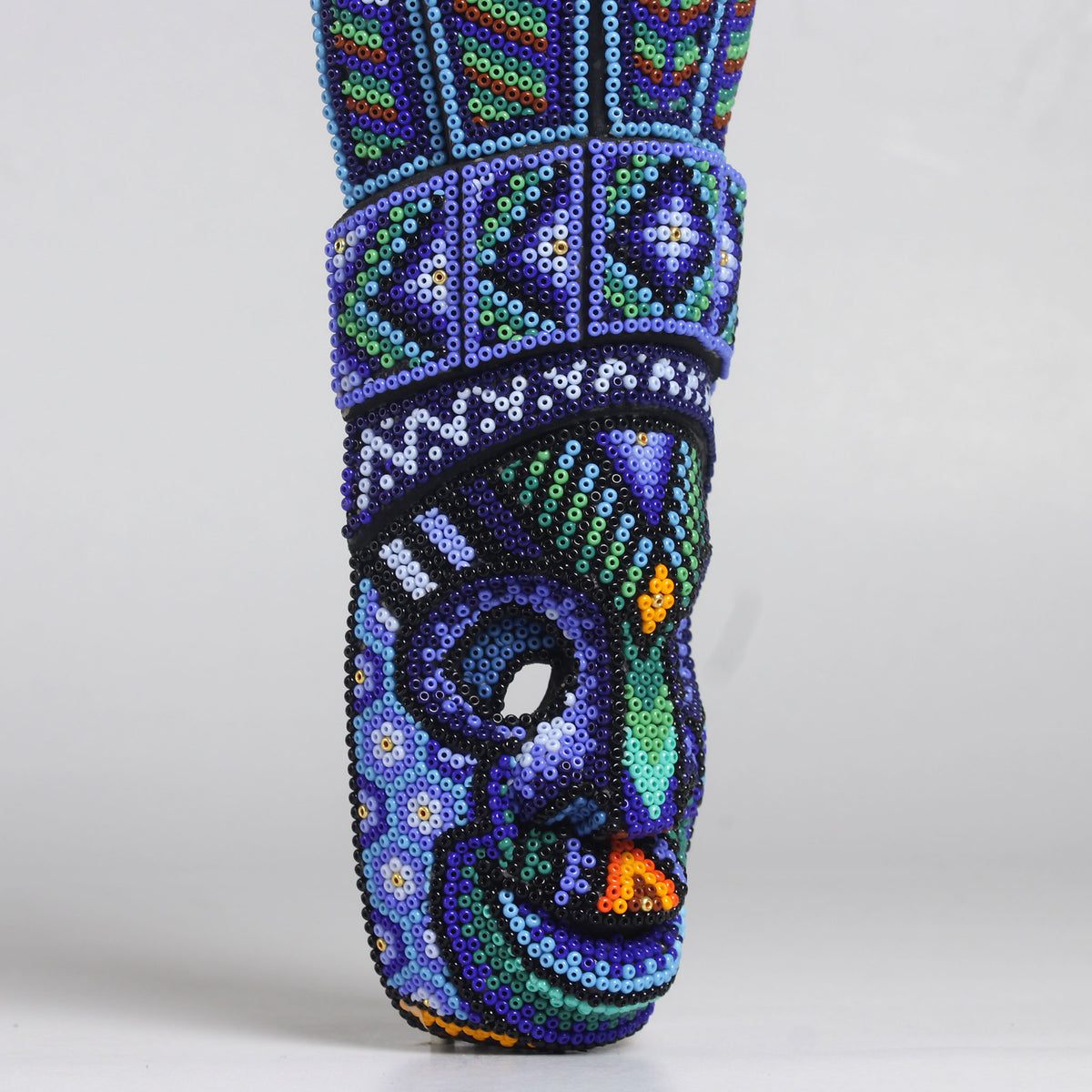 Máscara del Pensamiento Bonito – Alargada 30 cm, Azul Marino y Verde