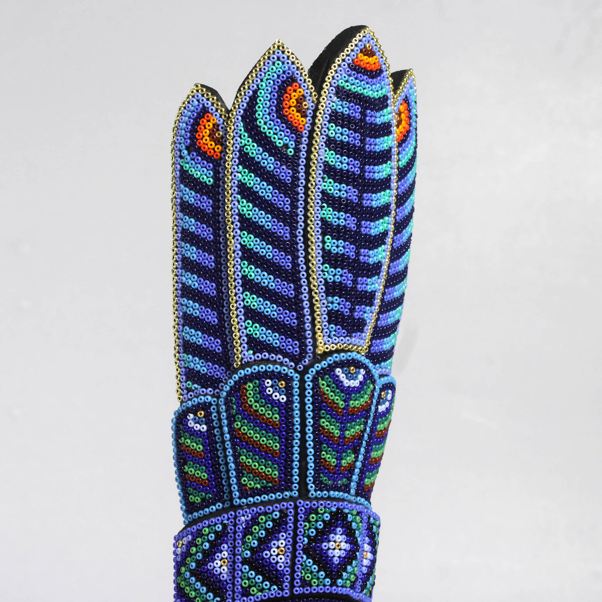 Máscara del Pensamiento Bonito – Alargada 30 cm, Azul Marino y Verde