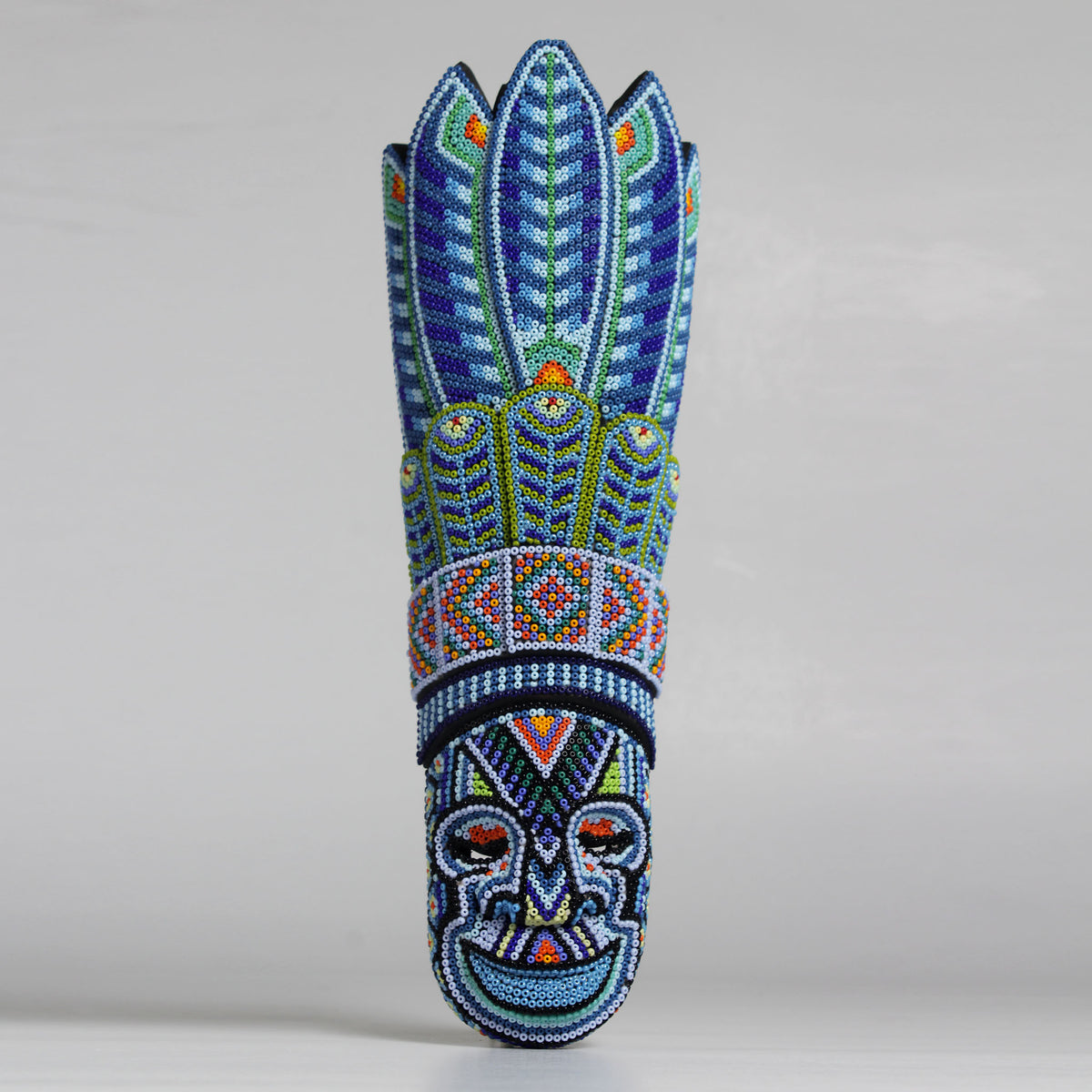 Máscara del Pensamiento Bonito – Alargada 30 cm, Azul Cobalto y Celeste