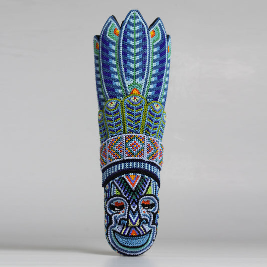 Máscara del Pensamiento Bonito – Alargada 30 cm, Azul Cobalto y Celeste