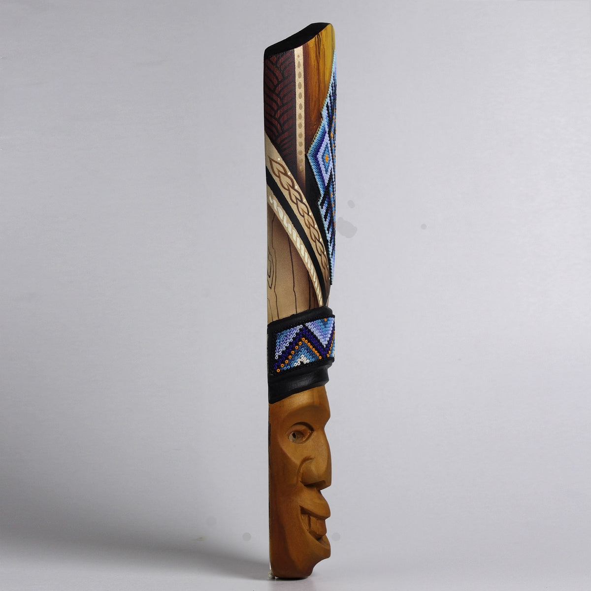Máscara de la Alegría – Alargada 40 cm, Símbolo del Oso, Azul
