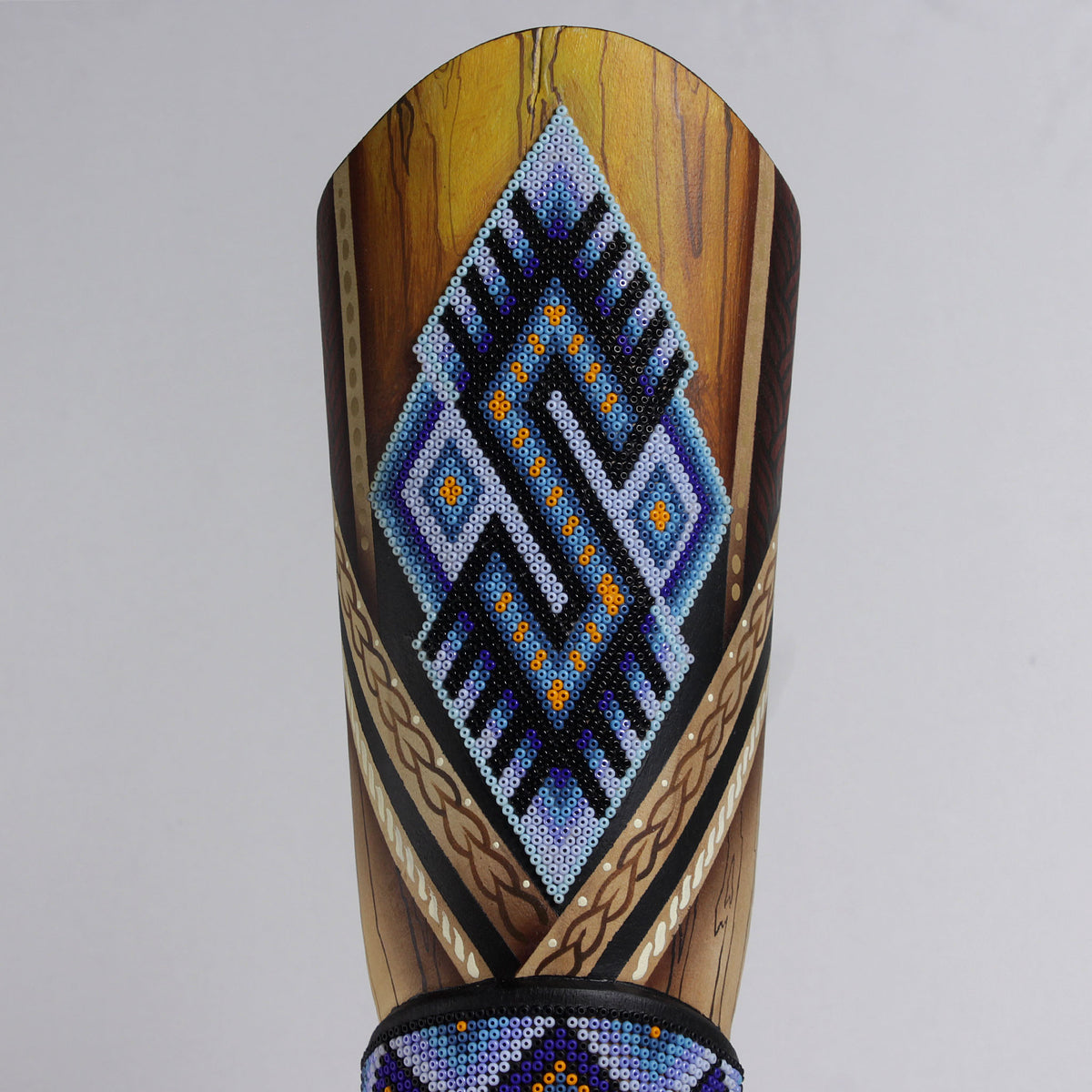 Máscara de la Alegría – Alargada 40 cm, Símbolo del Oso, Azul