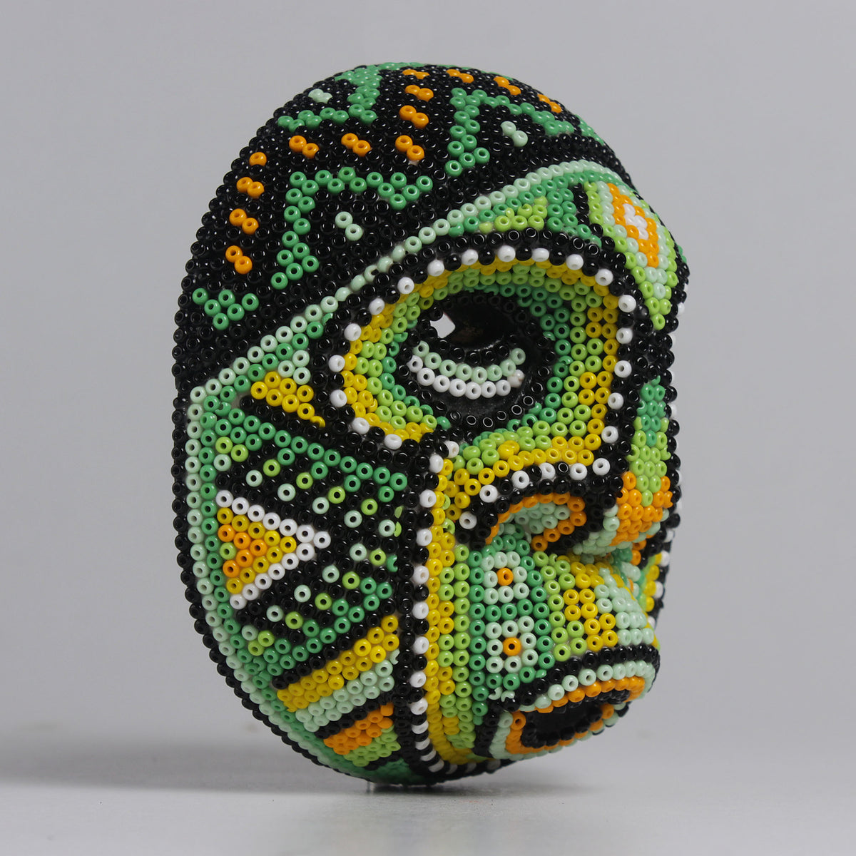 Máscara del Asombro - Redonda 10 cm, Verde y Amarilla