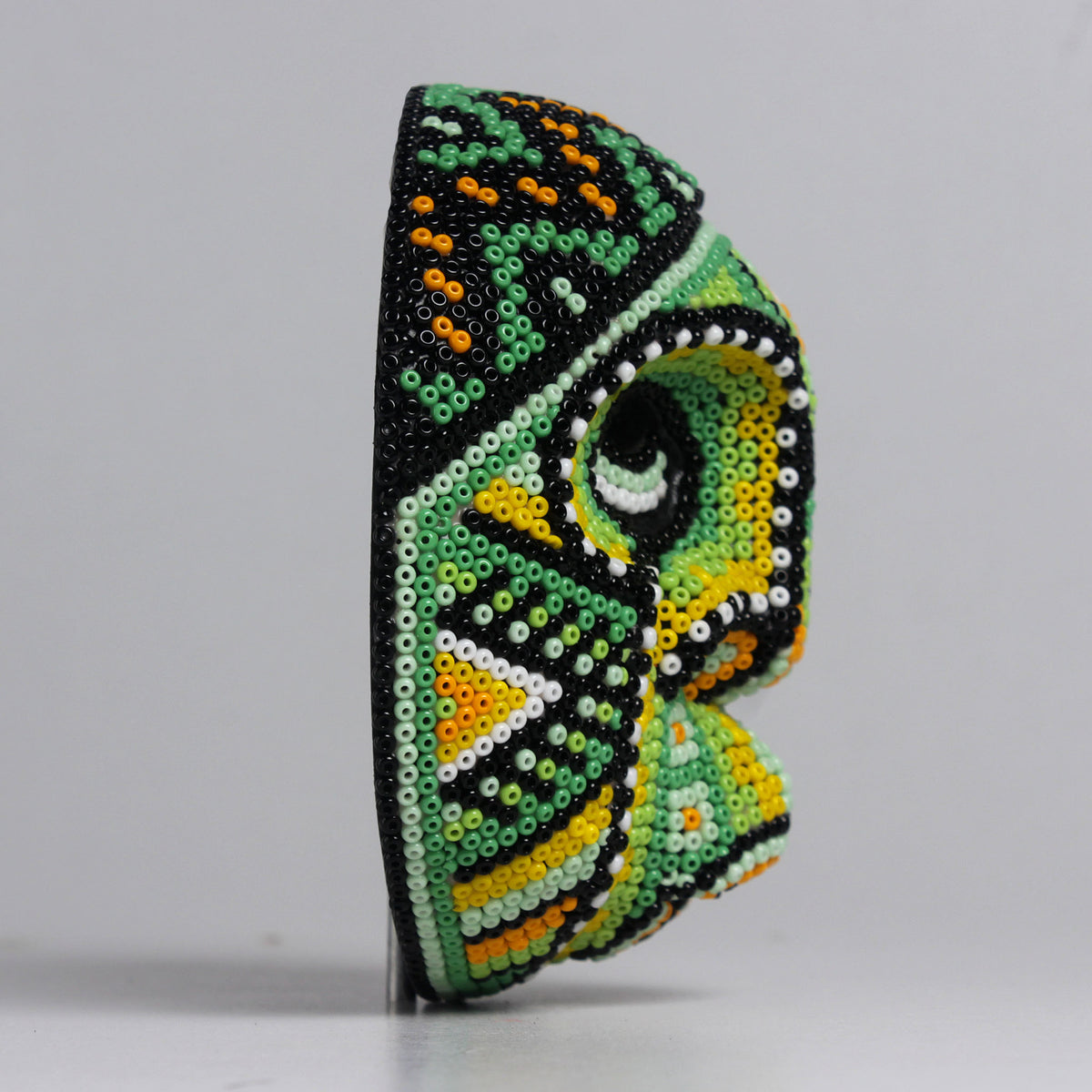 Máscara del Asombro - Redonda 10 cm, Verde y Amarilla