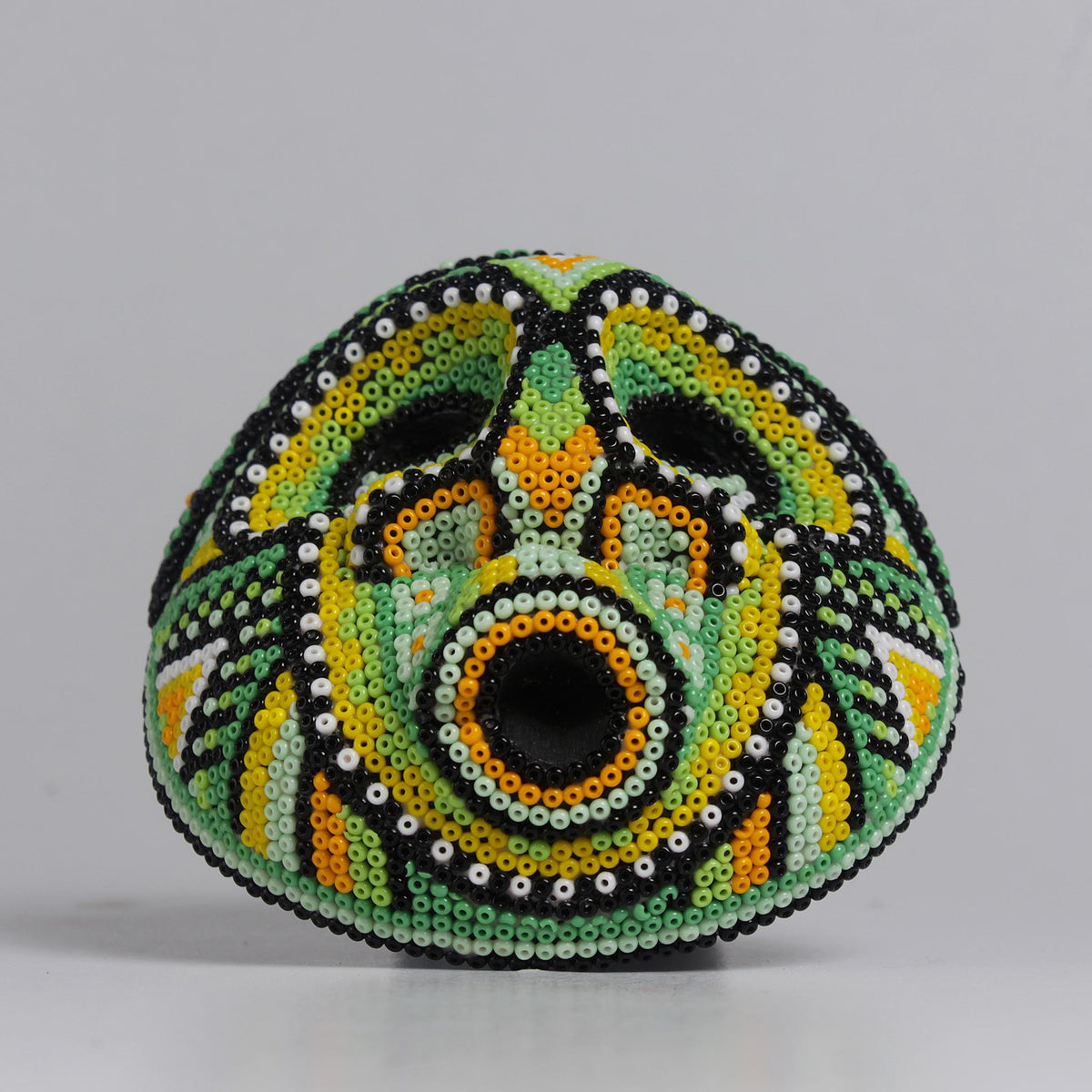 Máscara del Asombro - Redonda 10 cm, Verde y Amarilla
