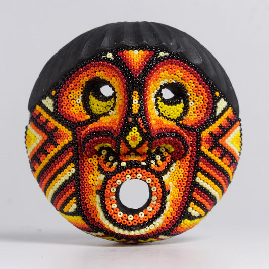 Máscara del Asombro - Redonda 10 cm, Naranja y Amarilla