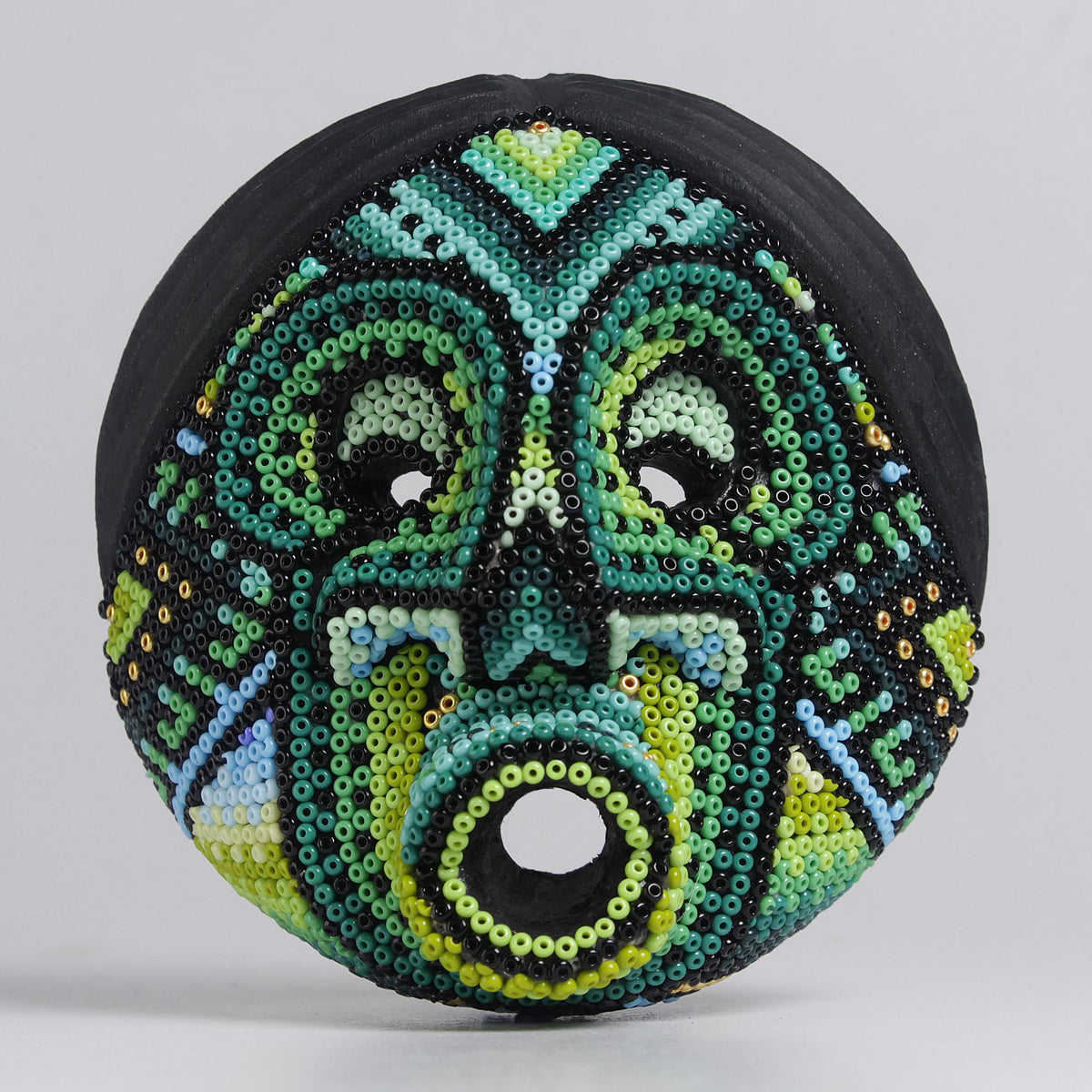 Máscara del Asombro - Redonda 10 cm, Verde y Menta