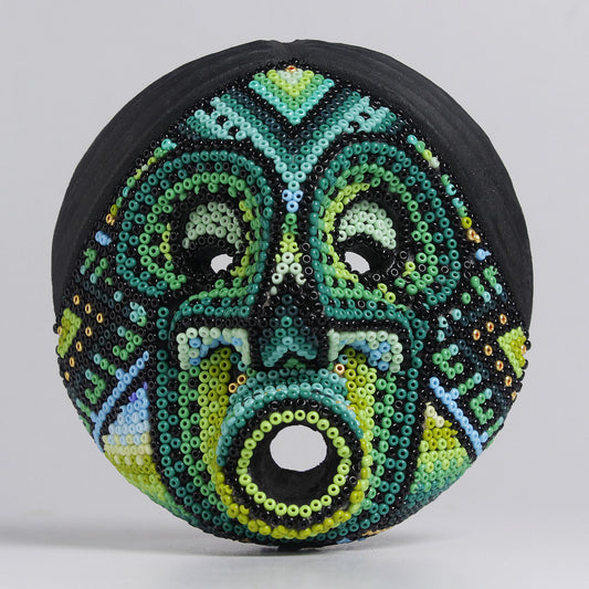 Máscara del Asombro - Redonda 10 cm, Verde y Menta