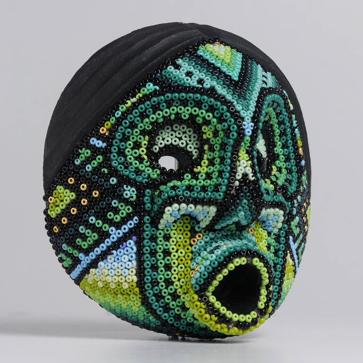 Máscara del Asombro - Redonda 10 cm, Verde y Menta