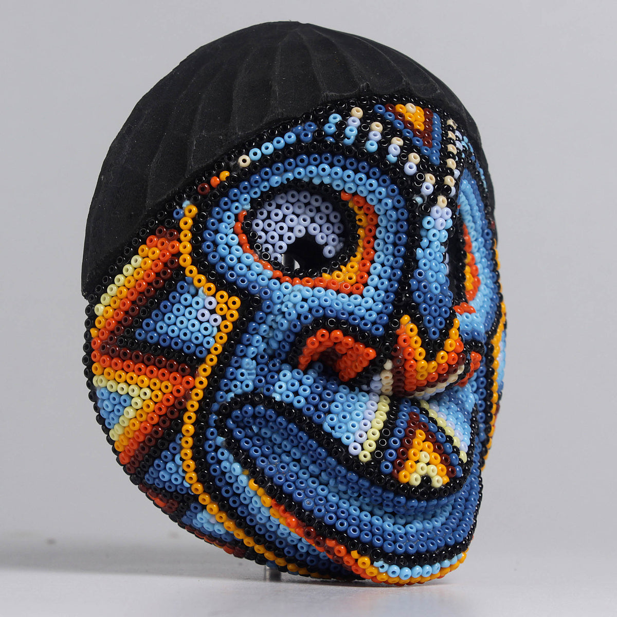 Máscara del Pensamiento Bonito - Redonda 10 cm, Azul y Naranja