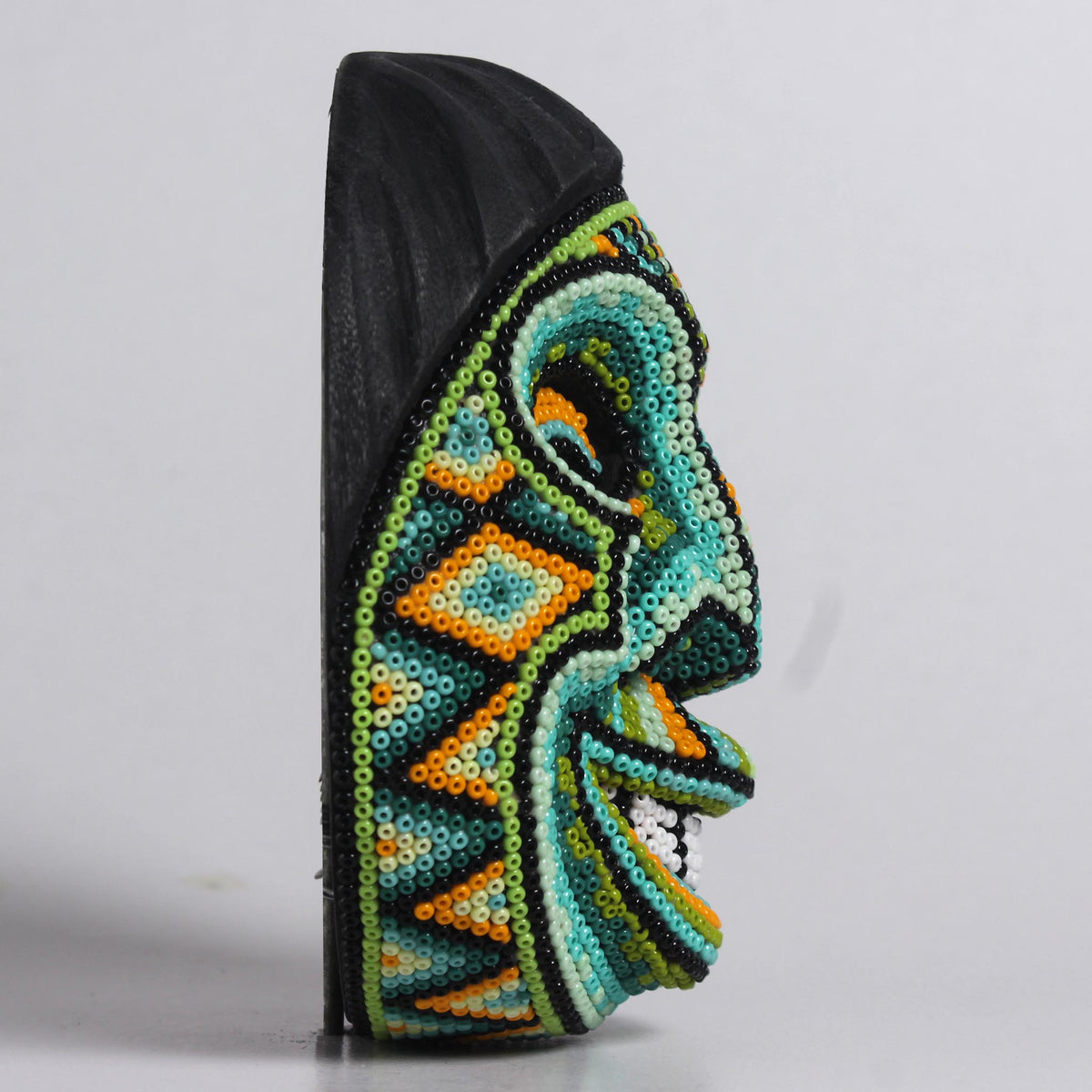 Máscara de la Alegría – Redonda 12 cm, Verde Menta y Turquesa