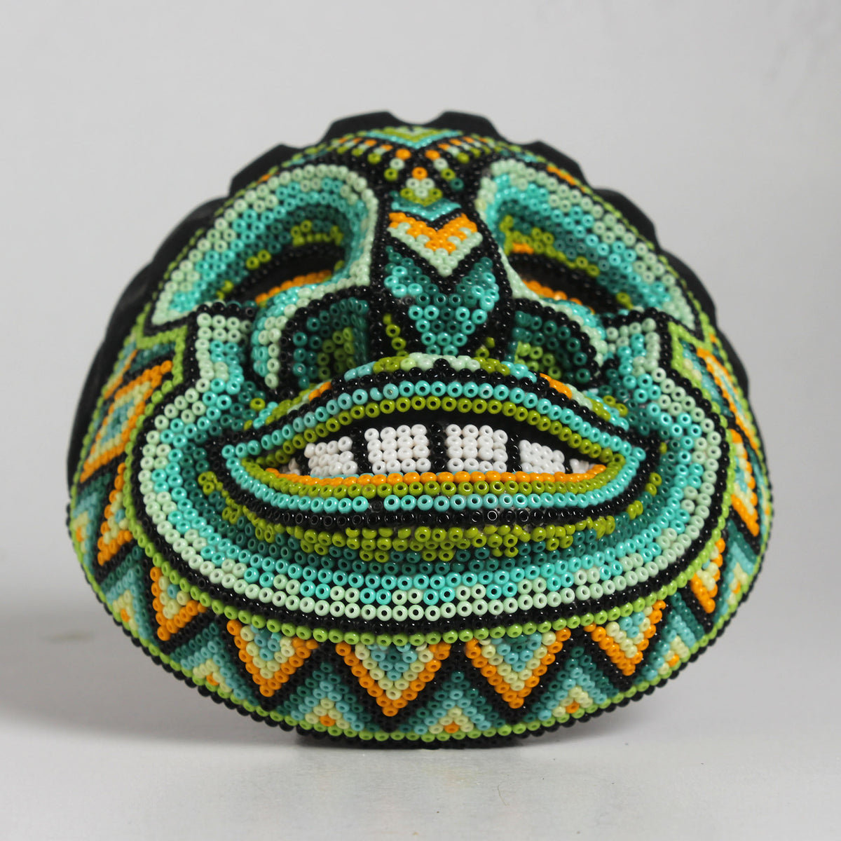 Máscara de la Alegría – Redonda 12 cm, Verde Menta y Turquesa