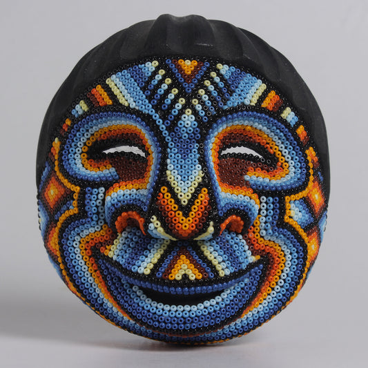 Máscara del Pensamiento Bonito – Redonda 12 cm, Azul y Naranja