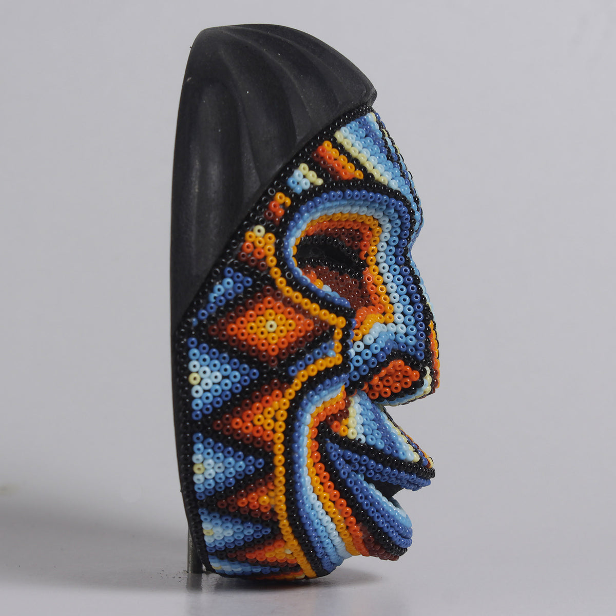 Máscara del Pensamiento Bonito – Redonda 12 cm, Azul y Naranja