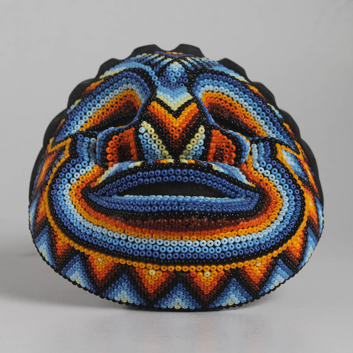 Máscara del Pensamiento Bonito – Redonda 12 cm, Azul y Naranja