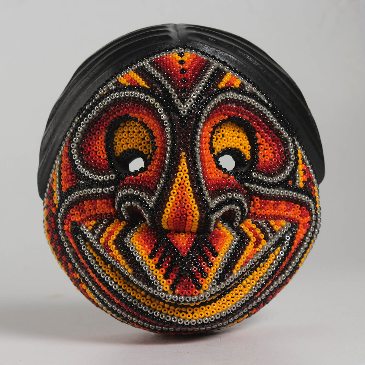 Máscara del Pensamiento Bonito – Redonda 12 cm, Rojo y Naranja