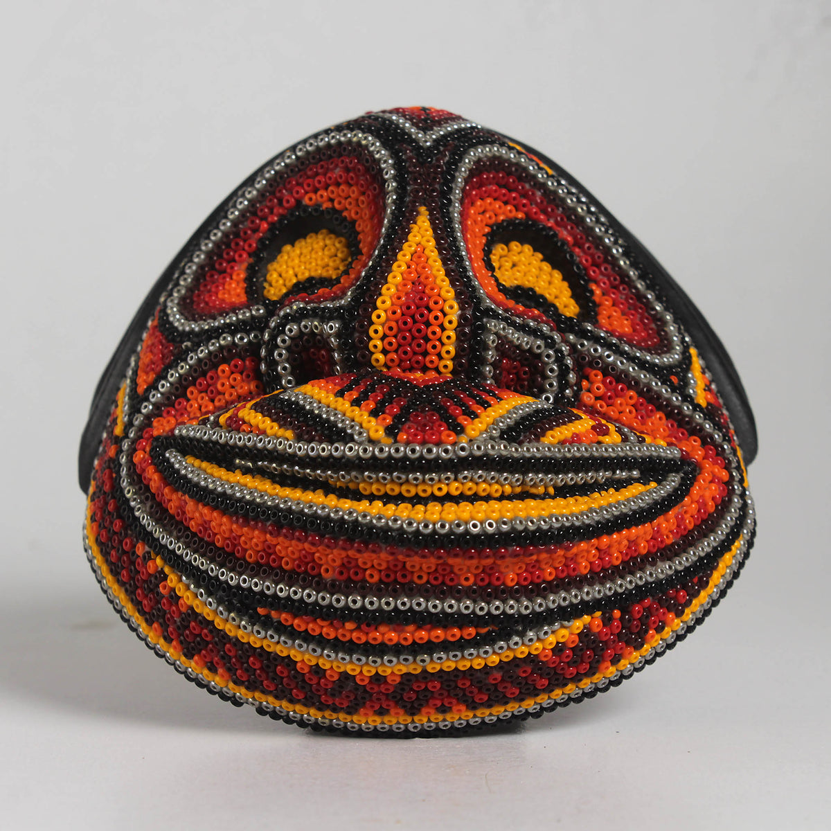 Máscara del Pensamiento Bonito – Redonda 12 cm, Rojo y Naranja