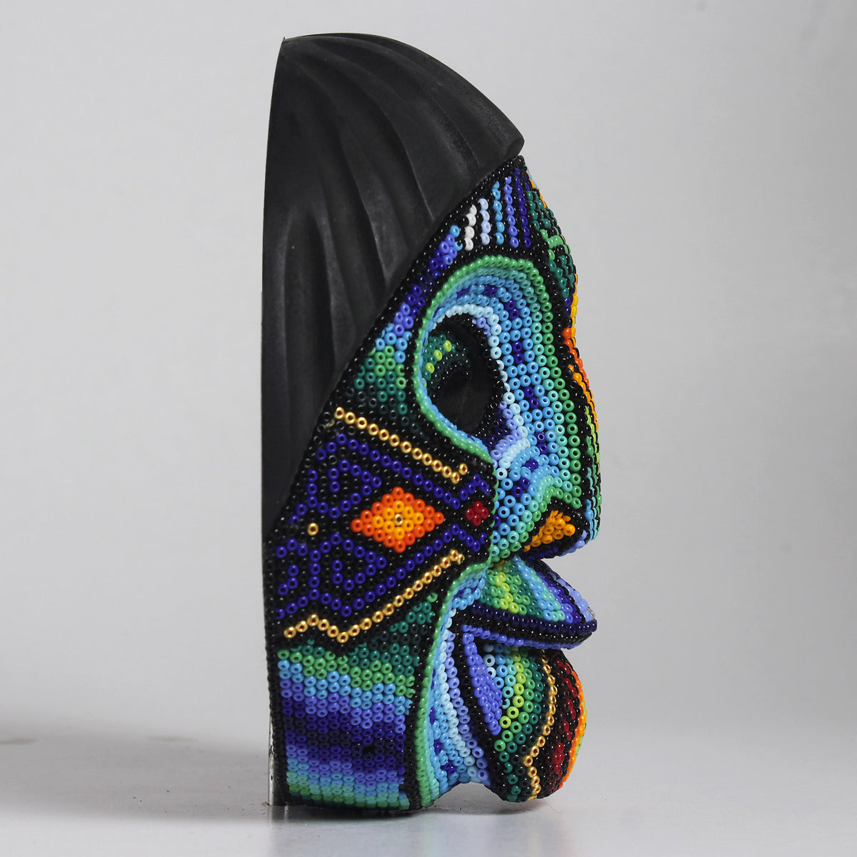 Máscara de la Burla – Redonda 15 cm, Azul y Verde