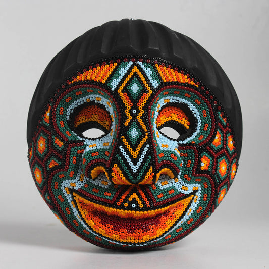 Máscara del Pensamiento Bonito – Redonda 15 cm, Verde y Rojo