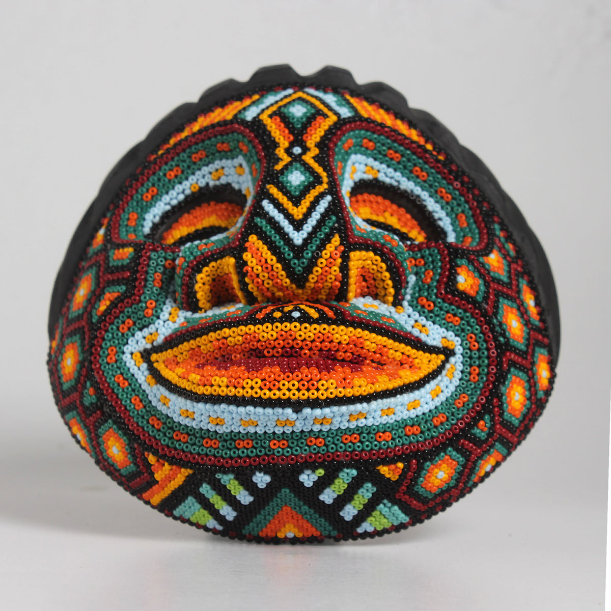 Máscara del Pensamiento Bonito – Redonda 15 cm, Verde y Rojo