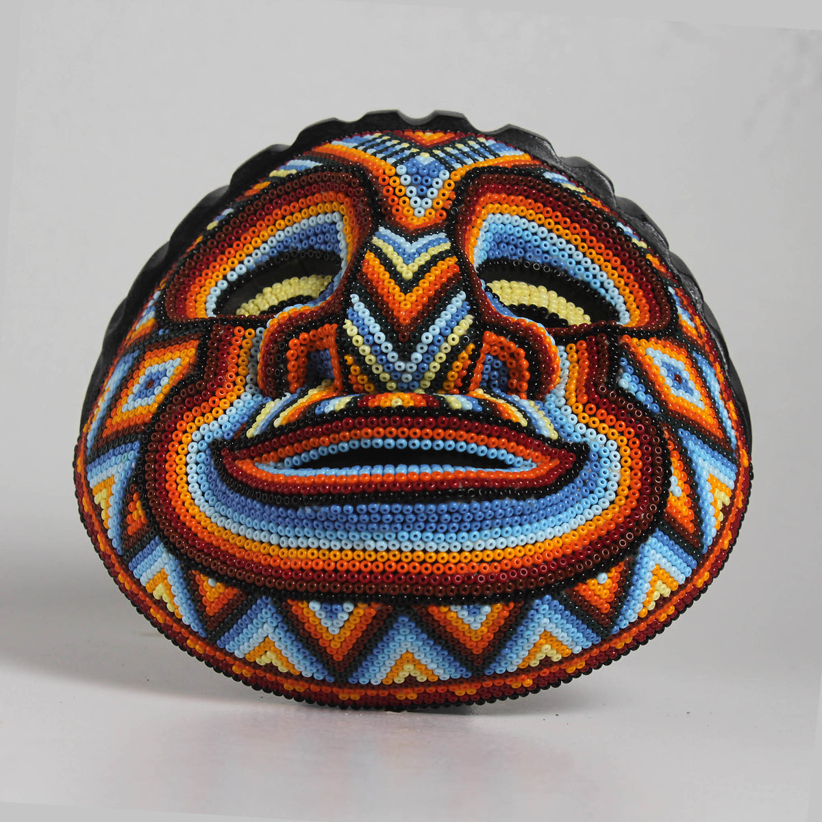 Máscara del Pensamiento Bonito – Redonda 15 cm, Rojo y Celeste