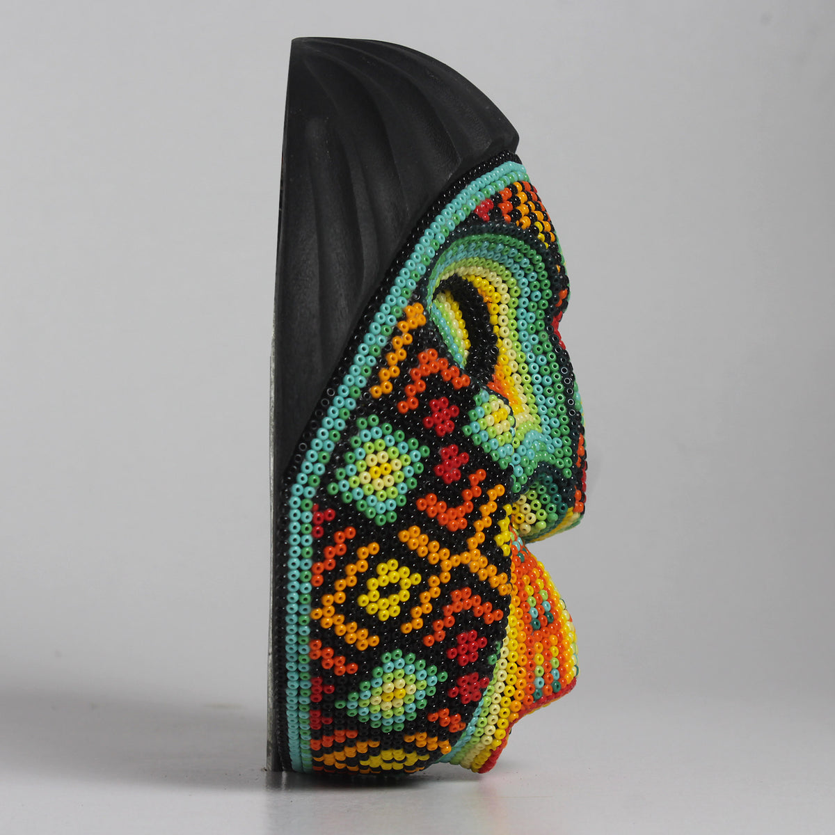 Máscara Silbando – Redonda 15 cm, Verde y Amarillo