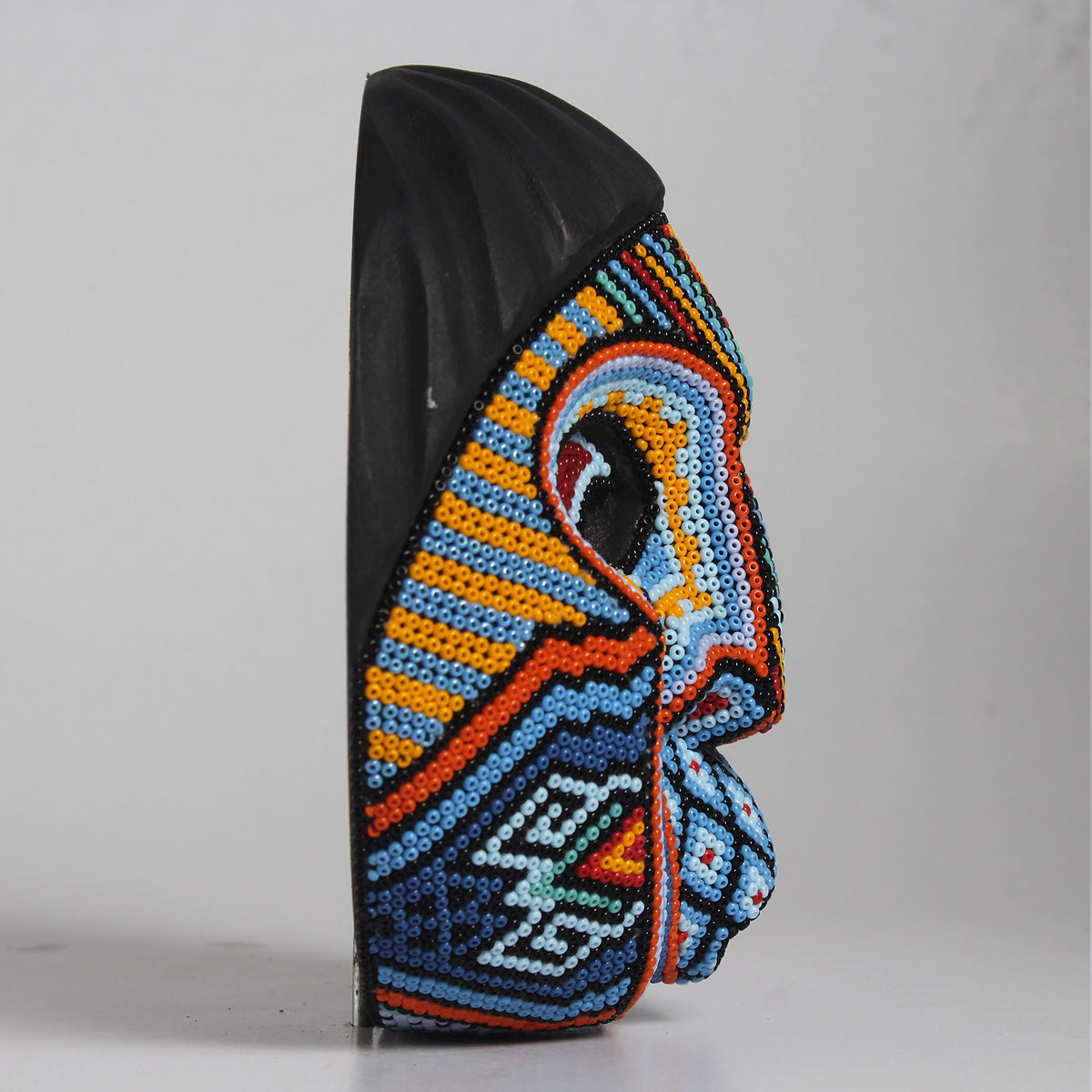 Máscara Silbando – Redonda 15 cm, Azul Celeste y Naranja